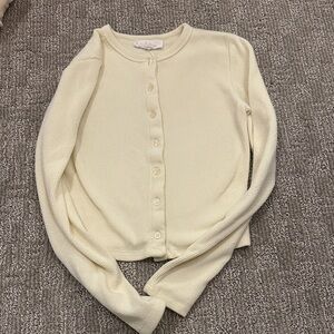 Pale Yellow Button‑Front Womens Knit Cardigan S